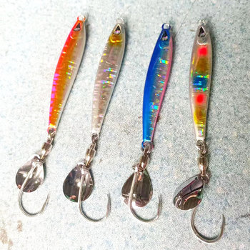 Iron Plate Jig Bright Slice Treble Hook Lure for Boat Sea Fishing Saltwater Fish Strong Pull Anti-Corrosion Bare Hook – Metal Jig – view 1
