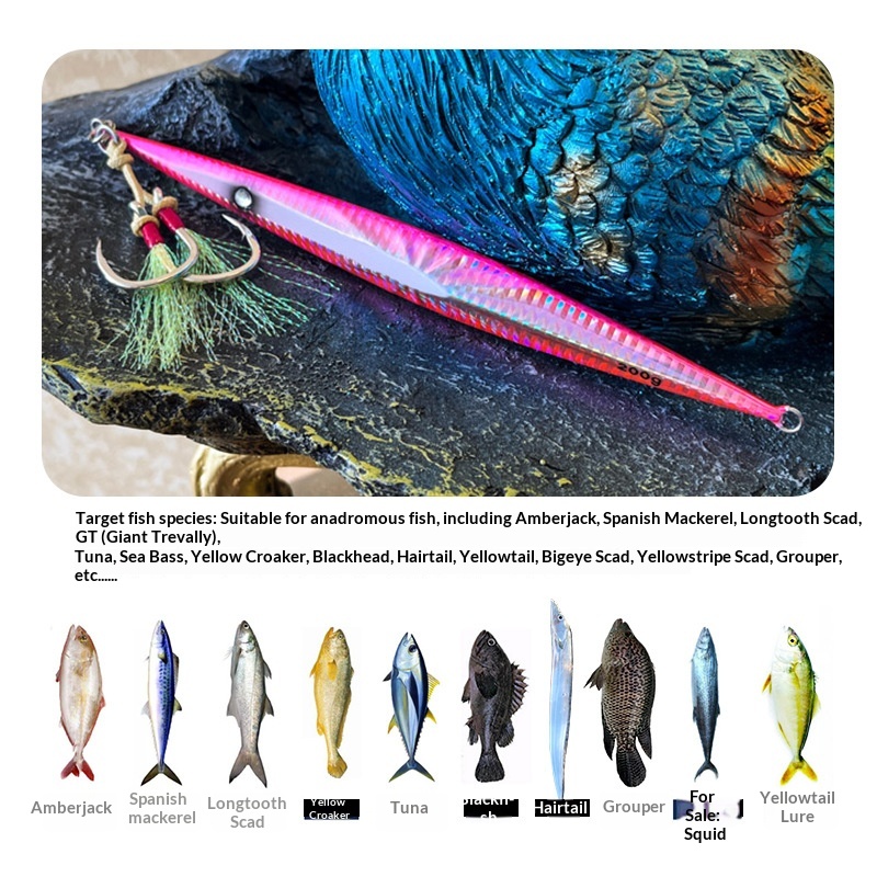 Manufacturer Sea Fishing Lure Long Strip Fast Retrieve Sinking Iron Plate Bait Night-Luminous Metal Jig Spanish Mackerel – Hard Lure – view 5
