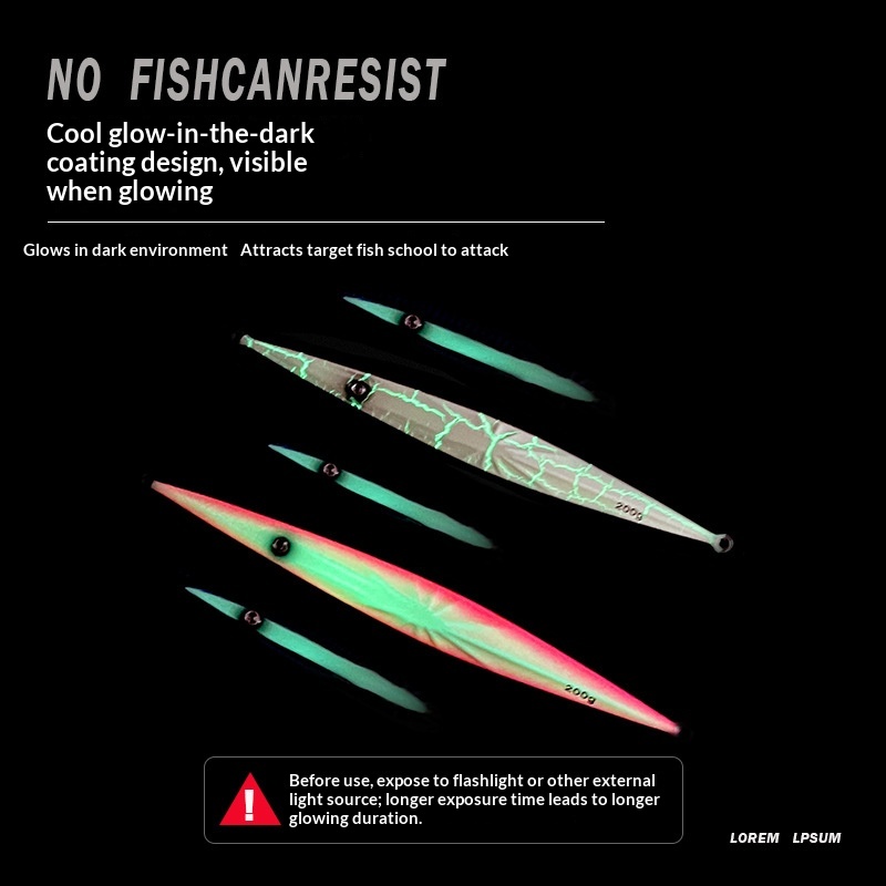 Manufacturer Sea Fishing Lure Long Strip Fast Retrieve Sinking Iron Plate Bait Night-Luminous Metal Jig Spanish Mackerel – Hard Lure – view 4