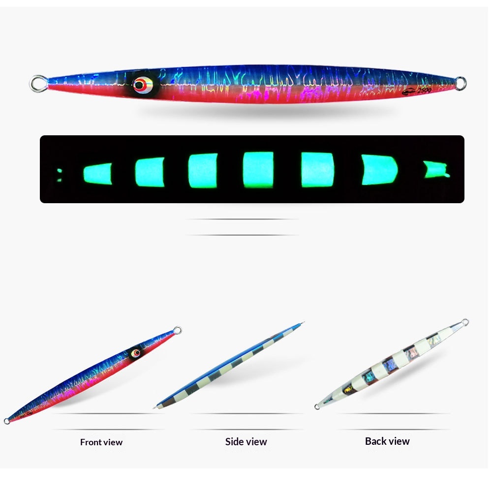 Bestseller Sinking Iron Jig Lure Glow-in-the-Dark Long Strip Fast-Pull Sea Fishing Boat Fishing Tuna Cuttlefish Bait – Hard Lure – view 5
