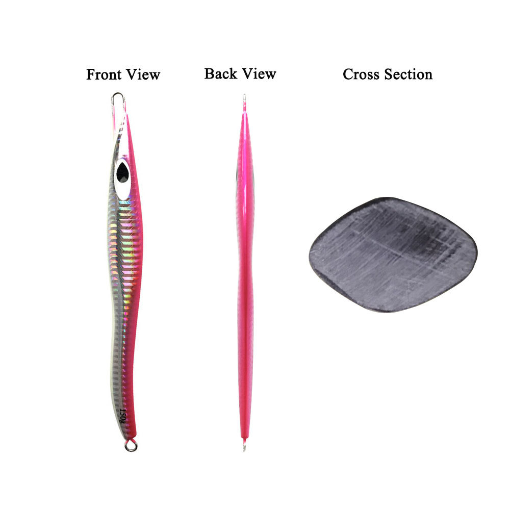 Serpentine S-Shaped Fast-Sinking Iron Plate Jig Lure Noctilucent Quick-Pull Long-Shape Sea Fishing Tuna Bait 200g 250g – Hard Lure – view 5