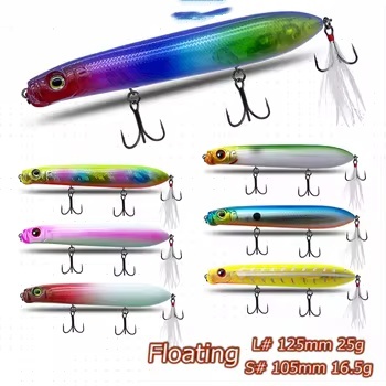 ABS Floating Pencil Lure Large Size Lightning 125mm 25g Zigzag Sea Bass Bait – Pencil – view 1