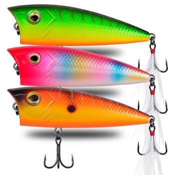 Lure Bass Topwater Cormorant ABS 70mm 10g 60mm 7g Paddle Tail Artificial Hard Bait Noctilucent Color Surface Fishing – Popper – view 1