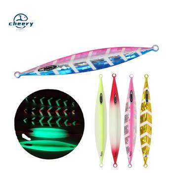 CHEERY Slow-Rolling Iron Plate Metal Artificial Hard Bait Lure Without Hooks for Sea& Boat Fishing Night-Glow Targeting Mackerel – Metal Jig – view 1