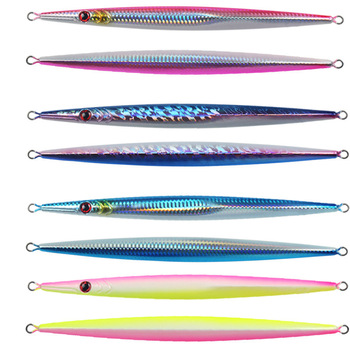Iron Plate Lead Lure Slow Shake Long Strip Fast-Sinking Quick Retrieve Laser Glow-in-the-Dark 300g JIG Boat Fishing Lure Hooks – Metal Jig – view 1
