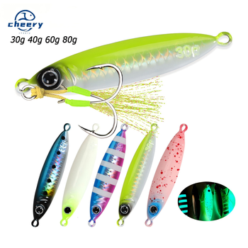 CHEERY Phantom 30g-80g Luminous Light-weight Iron Plate Lure Artificial Hard Bait for Sea Fishing Boat Use – Hard Lure – view 1