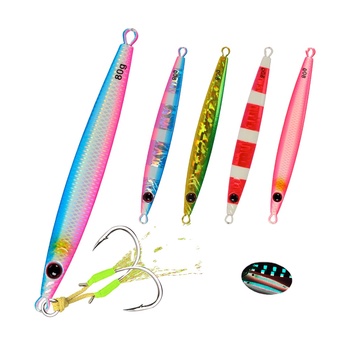 Trail-Blazing Little Skinny Quick-Sinking Fast-Pulling Iron Plate 40g-80g Hook Luminous Hard Artificial Bait Sea Fishing – Hard Lure – view 1