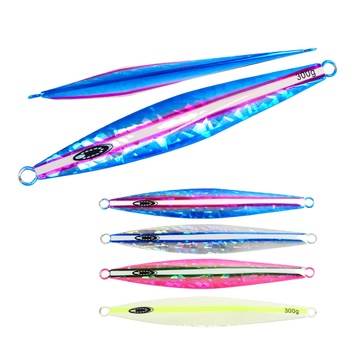 Sea Fishing Luminous Laser Imitation Bionic Metal Jig Lead Fish Lure 200/260/300g Without Hooks for Grouper Spanish Mackerel – Metal Jig – view 1