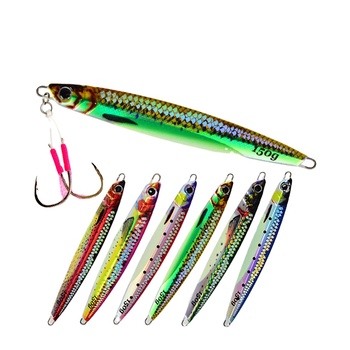 3D Printed Luminous Slow Jig Metal Spoon Fish Scale Style 80g-150g Fast-Pull Mackerel Slow-Jigging Iron Plate Bait Wholesale – Metal Jig – view 1