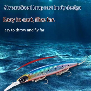 24g/30g ABS Printed Lure Bait Sinking Minnow Fishing Lure Long-Cast 3 Hooks UV Coating Laser Hot-Stamping Fake Fish Bait – Minnow – view 1