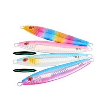 Iron-Plate Lure Snake-Shaped Model S 4 Colors Slow-Rolling Long-Cast Laser Metallic Lead Fish Hard Bait Hooks Bass Night-Glow – Metal Jig – view 1