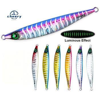 CHEERY Long-Range Sea Fishing Boat Lure Bait 40g-100g Glow-in-the-Dark Striped Shore Casting Sardine Jig Lead for Saltwater Fish – Metal Jig – view 1