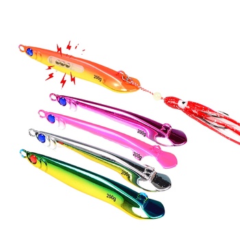 TL Yan Yue Electroplated Golden Fish Iron Plate 40g-200g Built-in Rattle Beads Long-range Saltwater Fishing Bottom Trolling – Trolling Lure – view 1