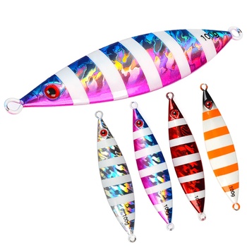 TL Luminous Slow-Rolling Metal Jig Lure 3D Bionic Eyes Saltwater Boat Fishing Artificial Hard Bait 60g-200g – Metal Jig – view 1