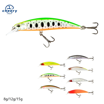 Cheery Lure Bait Spearhead Minnow Trembling Sinking 8g 12g 15g Mandarin Fish Bass Artificial Hard Bait Stainless Steel Trolling – Minnow – view 1