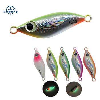 Cheery Colorful Luminous Metal Jig Lure with Hooks Artificial Hard Bait for Sea Bass Sea & Boat Fishing – Metal Jig – view 1