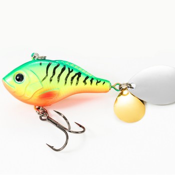 Full-Water-Column 24g 50mm Rotating Spinner Noise Blade Sinking Vib Long-Cast Stainless Steel Bionic Artificial Fish Lure Hooks – Hooks – view 1