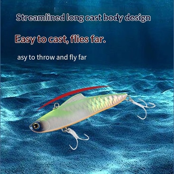 3D Simulation Painting ABS Artificial Hard Bait Full-Water-Column Vib Lure 100mm/33g Full-Body Fish Scales Laser Reflective Fake – Hard Lure – view 1