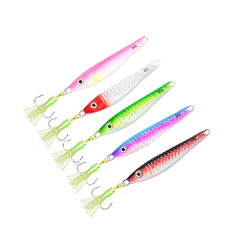 Lure Jig Overturned Hook Long-Cast Freshwater Saltwater Fishing Lure 60g 80g Lead Fish Jig for Bass Model JIG-003-005 – Metal Jig – view 1