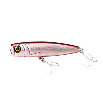 130mm/60g New Stainless Steel Sea Fishing Popper Lure 3D Surface Skittering Artificial Hard Bait Fishing Tackle Bionic Wholesale – Popper – view 1