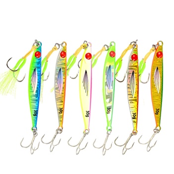 Shore & Boat Sea Fishing Iron Plate Metal Jig No Hooks Night-Luminous 40g-100g Bait for Sea Bass Spanish Mackerel & Cutlassfish – Metal Jig – view 1