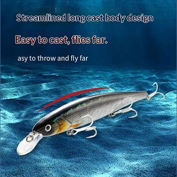 ABS Saltwater Fish Sea Fishing Floating Minnow Lure Long-Cast Suspended Slow-Sinking 34g No Hooks Fishing Tackle – Minnow – view 1