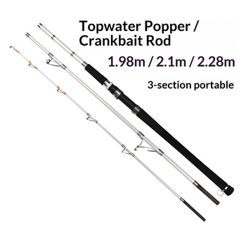 Stock Wholesale Three-Section Portable Ultra-hard Tuning Iron Plate Rod Heavy Carbon Boat Rod Quick-Draw/Slow-Roll Rod Fishing – Hard Lure – view 1