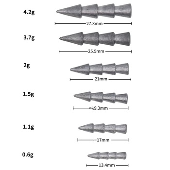 Espressif Lure Tower-Shaped Lead Sinker Soft-Bait Texas Rig Slow Sinking Pack of 20 Fishing Accessories – Soft Lure – view 1