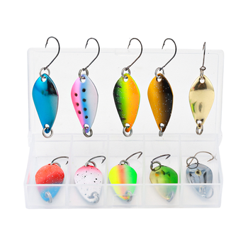 LUSHAZER 10pcs/lot Fishing Lure Spoon Set 5g Metal Hard Baits Wobblers Artificial Bait for Zander Pike Trout – Metal Jig – view 1
