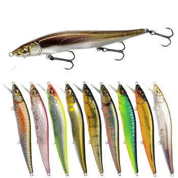 Luya Stainless Steel Artificial Hard Bait Floating Water Mino 110mm/13g Long-Distance Sea Fishing Perch Cocked Mouth Bionic 9248 – Hard Lure – view 1
