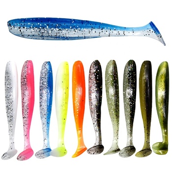 TOPIND 5.5/6.3/7/9/12cm Silicone Soft Lure Paddle Shad Bait T-tail Wavy Tail for Ocean Boat & River Fishing – Soft Lure – view 1