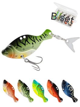 5pcs Metal Jig Fishing Lure 10g with Hooks for Bass Pike Salmon Carp Freshwater & Saltwater Artificial Hard Bait – Metal Jig – view 1