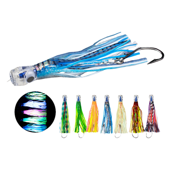 New 23cm 9" 110g Plastic Soft Squid Skirt Snapper Mackerel Lake Trolling Soft Tuna Lure Fishing Lure Hook – Soft Lure – view 1