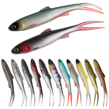 TCE 14cm 11g Bionic Forktail Bottom Bait Soft PVC Lure for Trout Bass Grouper-2-Piece Pack (13 Colors) – Soft Lure – view 1