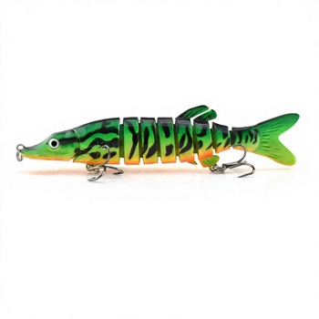 Eight Section Pike Barracuda 130mm Long-Cast Sinking Bait Lure ABS Bass Fishing Gear Hard Printed with Hooks Freshwater – Hard Lure – view 1