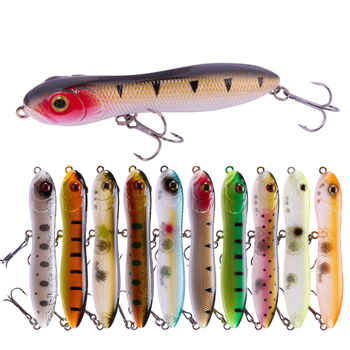 100mm/16g 10 Colors New Lure Pencil Hard Lure Sound Bead PVC Far Throw Shallow Water Snake Minnow Lure Saltwater Fish Carp – Minnow – view 1