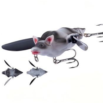 Bionic 3D Bat Fishing Lure, Floating Design, 95mm 28g, Sound Wobbling Action, Treble Hook, for Bass Pike – Hooks – view 1
