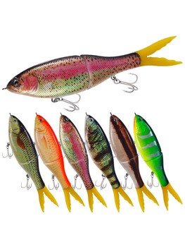 New S-Shape Slow Sinking Multi-Jointed Fishing Lure 17cm, 2-Segment Hard Bait with Fiber Tail for Bass – Hard Lure – view 1