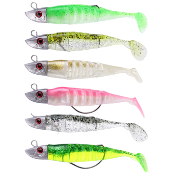 Uniker Carp Soft Shad Jig Head with Weedless Hook 15g PVC Lure Multi-Color Fish Shape for Freshwater & Saltwater Fishing – Soft Lure – view 1