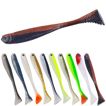 Wholesale SO173/SO174 8cm/3.5g 11cm/4.8g Artificial Soft Plastic Baits Fishing Lures with T Tail for Ice Saltwater & Fly Fishing – Soft Lure – view 1