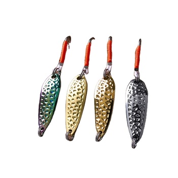Pure Copper Fly Bait with Iron Plate and Stream Hooks White Strip for Freshwater & Seawater Fishing – Hooks – view 1