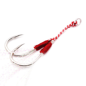 Lexin Luya Lead Fish Feather Double Hook Sea Fishing Strengthening Slow Shake Hook Sharp Not Easy Corrosion GZ013 Pack of 10 – Hooks – view 1