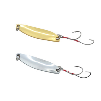 Lure Pure Copper Sequin Willow Leaf Spoon Artificial Hard Bait with Double Hook for Bass – Metal Jig – view 1