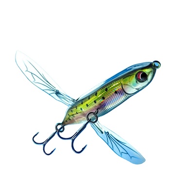 Lexin Stainless Steel Artificial Hard Dragonfly Bait for Perch with Hooks-Floating Tractor Tail Design – Hard Lure – view 1