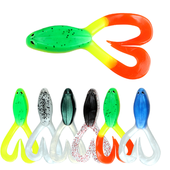 Floating Double-Tail Soft Frog Lure, 11cm 16g Soft Worm Lure, Bass Fishing Kit for Black Pit, Foreign Trade in Stock – Soft Lure – view 1