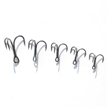 Triple Reinforcing Black Nickel Treble Hooks Anti-Corrosion Rust Resistant Barb 50 Pack Bass Fishing Lure Fishing – Hooks – view 1