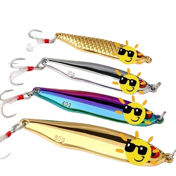 Special Remote Cast Commotion White Strip Falling Iron Plate Fake Bait Dragon Scale 80 5g Luya Fishing Gear Electroplating Hooks – Hooks – view 1