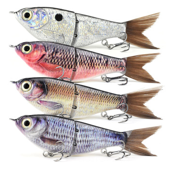 120mm/175g ABS Plastic Live Bait Mini Two-section Sliding Realistic Fish Scale Simulation Luya Bait Without Hooks – Hard Lure – view 1