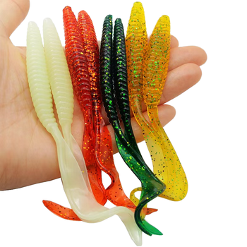 13cm 5.5g Big Sickle Curly Tail Soft Worm Lure, Grub Curly Tail Artificial Soft Bait – Soft Lure – view 1