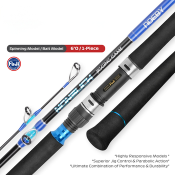 For Carbon Single Section Hard Fast Jigging Gun & Straight Handle Boat Fishing Rod for Grouper Tuna GT 6" – Metal Jig – view 1
